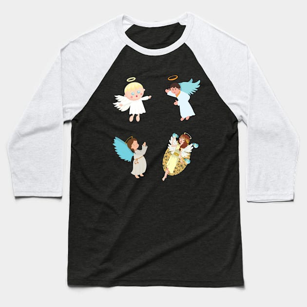 Angels on earth Baseball T-Shirt by The Sober Art